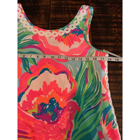 Lilly Pulitzer Dress Womens 2 Pink Floral Sleeveless Shift Bow Trim Summer Beach - Picture 5 of 7